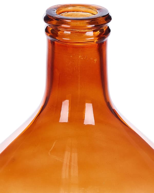 Blomvas Guldbrunt glas 48 cm Handgjord dekorativ rund knoppform Bordsskiva Heminredning Modern design