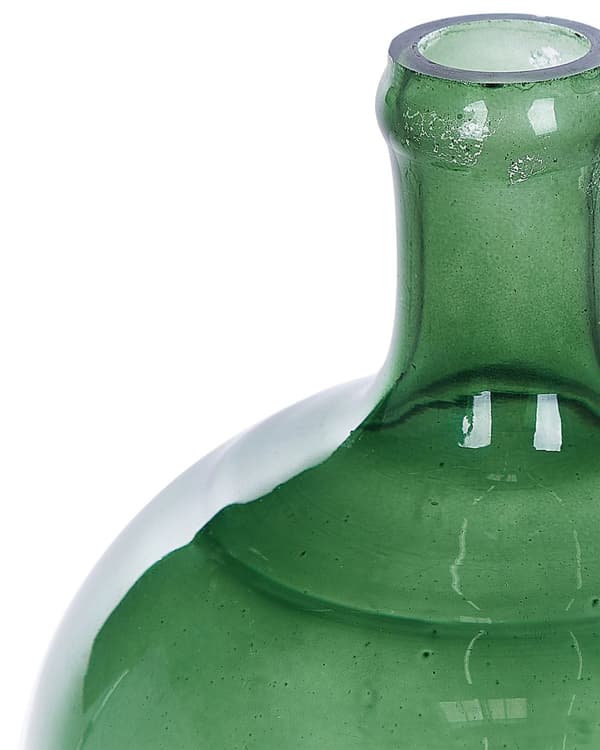 Blomvas Grön Glas 24 cm Handgjord Dekorativ Rund Knoppform Bordsskiva Heminredning Modern Design