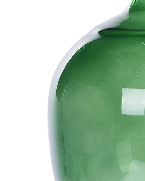 Blomvas Grön Glas 24 cm Handgjord Dekorativ Rund Knoppform Bordsskiva Heminredning Modern Design