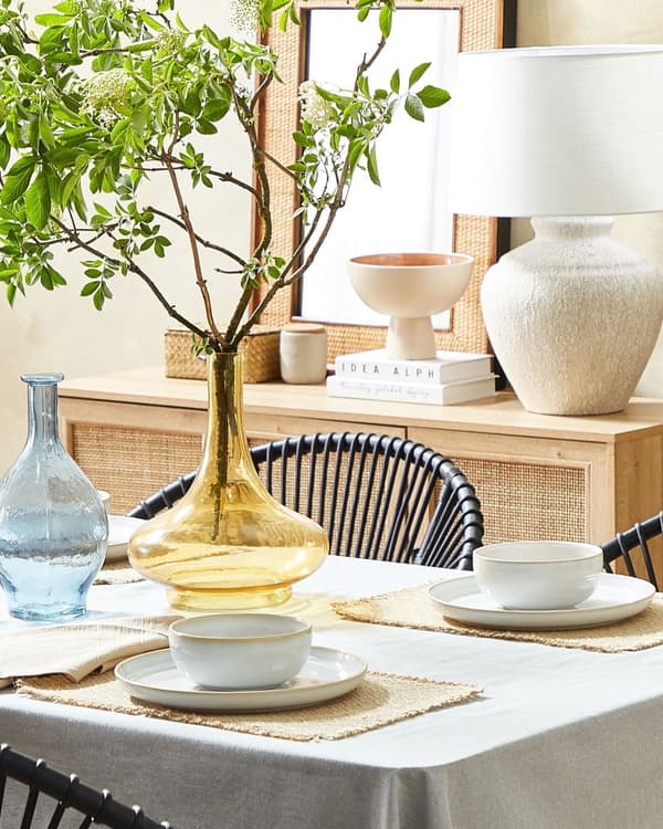 Blomvas Gult Glas Färgat Tonat Transparent Dekorativ glasflaska Hemtillbehör