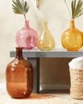 Miniatyrbild 4 av 9: Blomvas Rosa Glas 31 cm Handgjord dekorativ rund knoppform Bordsskiva Heminredning Modern design