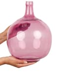 Miniatyrbild 7 av 9: Blomvas Rosa Glas 31 cm Handgjord dekorativ rund knoppform Bordsskiva Heminredning Modern design