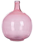 Miniatyrbild 1 av 9: Blomvas Rosa Glas 31 cm Handgjord dekorativ rund knoppform Bordsskiva Heminredning Modern design