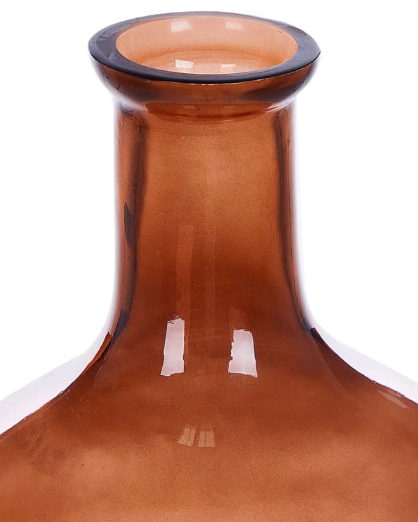 Blomvas Guldbrunt glas 51 cm Handgjord dekorativ rund knoppform Bordsskiva Heminredning Modern design