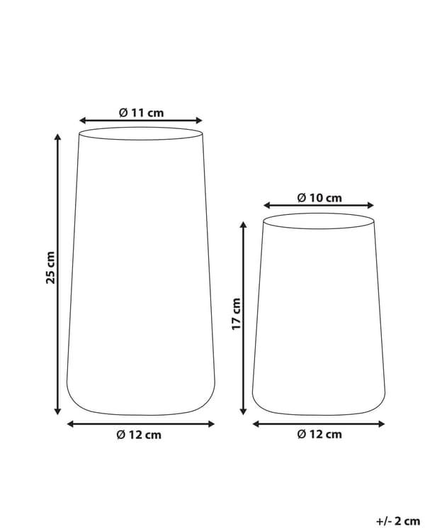 Set med 2 blomvaser Glas Transparent Dekorativt Hemtillbehör