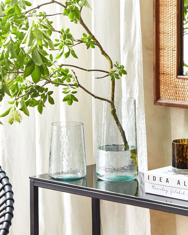 Set med 2 blomvaser Glas Transparent Dekorativt Hemtillbehör