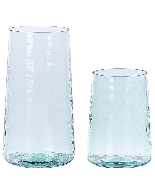 Set med 2 blomvaser Glas Transparent Dekorativt Hemtillbehör