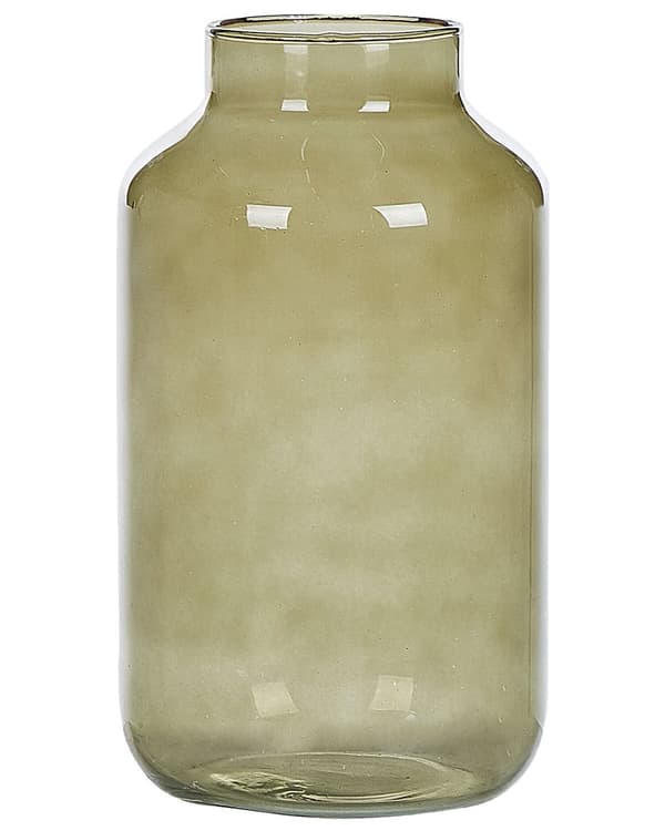 Blomvas Olivgrönt Glas Färgat Tonat Transparent Dekorativt hemtillbehör i glas