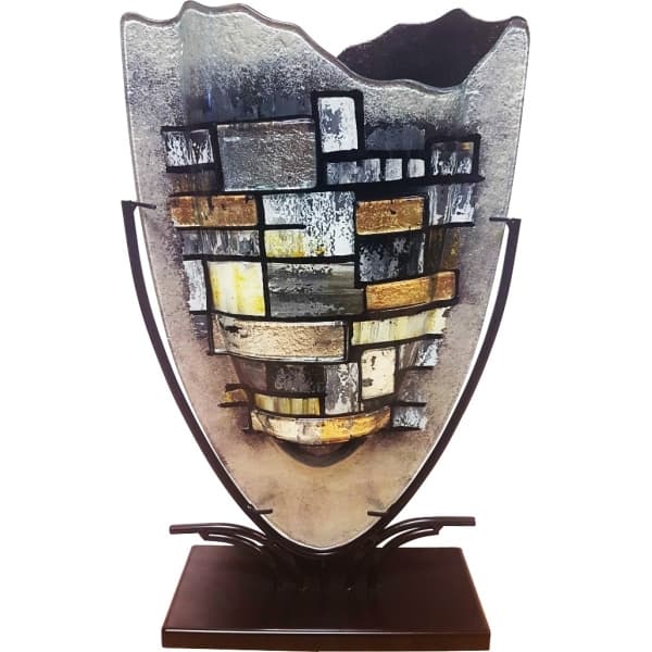 Glass vase Stonewall with Stand H 47.5 cm - Benjamin