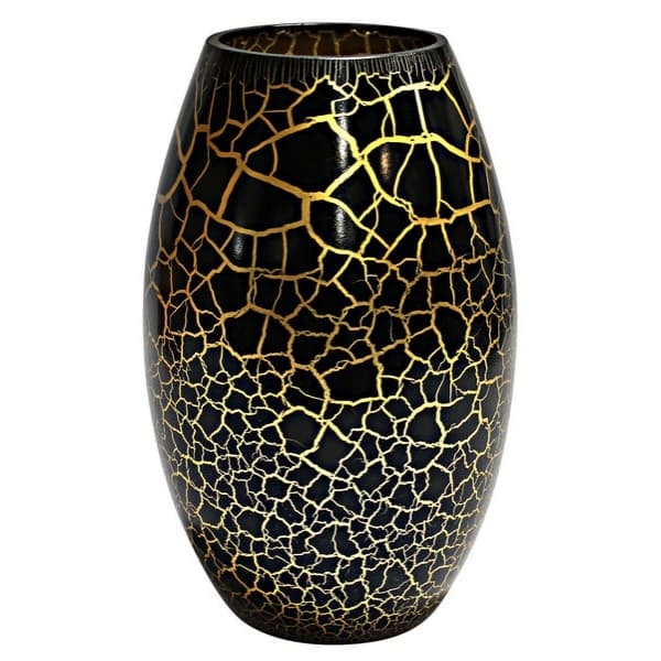 Croco Vas Svart/Guld, H 26cm - Nybro