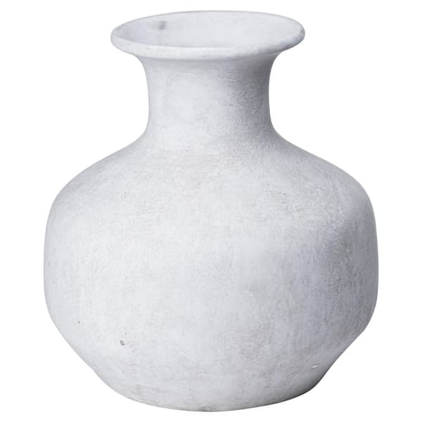 Hill Interiors Darcy Squat Vase Stone 26cm x 24cm x 24cm