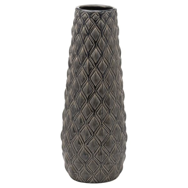 Hill Interiors Seville Collection Alpine Vase Grey 36cm x 14cm x 14cm