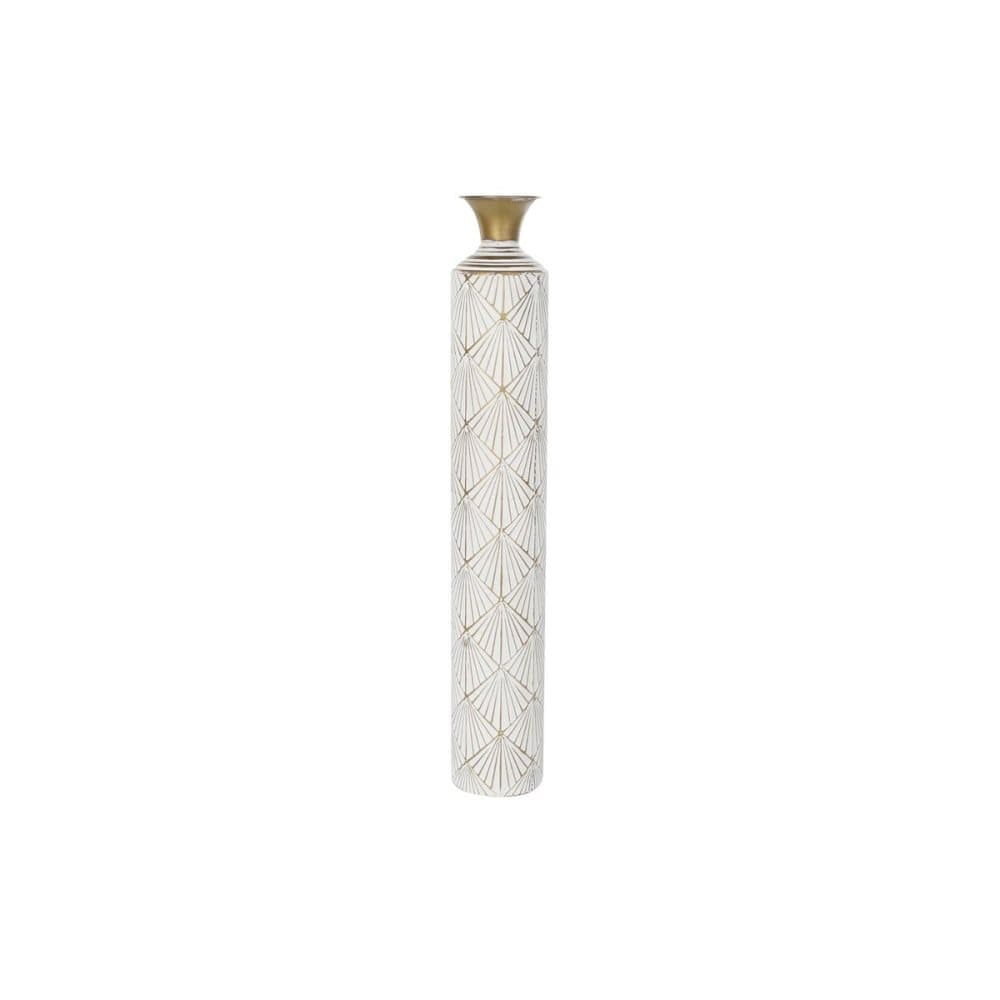 Vas DKD Home Decor Gyllene Metall Vit Järn Glam (14,5 x 14,5 x 91 cm)