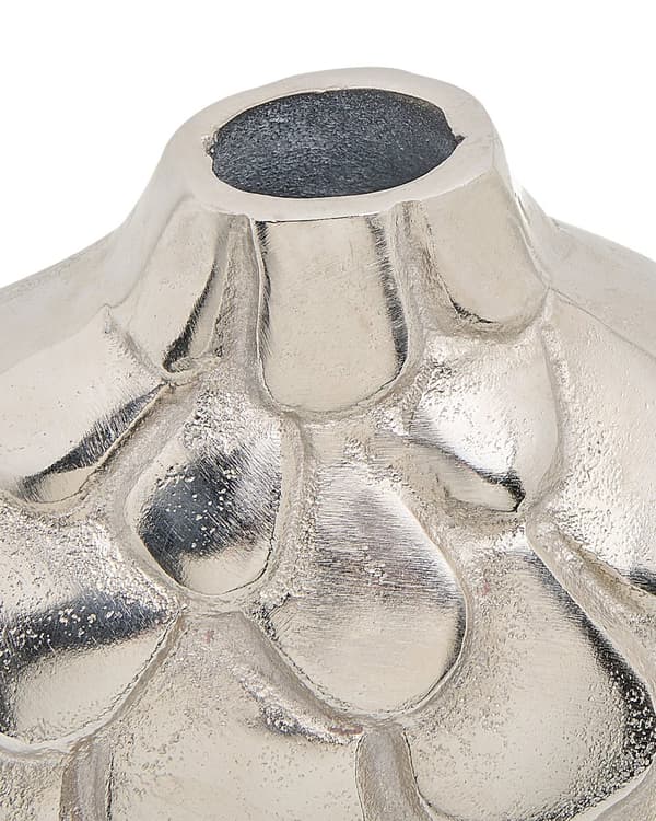 Dekorativ sølv aluminium metal vase til bord blomster dekoration moderne rund stil