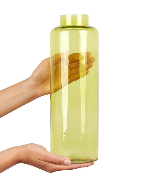 Vase til Blomster Grønt Glas 33 cm Farvet Glas Dekorativ Vase til Bordet