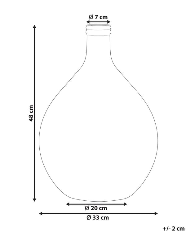 Vase Guld Brun Glas 48 cm Dekorativ Transparent Rund Håndlavet Mundblæst Blomster Glas Vase med Flaskehals til Bord Gulv Kommode Retro Design