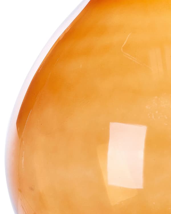 Vase Guld Brun Glas 48 cm Dekorativ Transparent Rund Håndlavet Mundblæst Blomster Glas Vase med Flaskehals til Bord Gulv Kommode Retro Design
