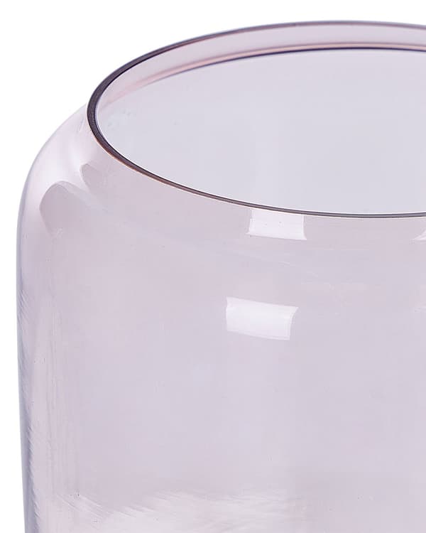 Vase Lyserød Glas ø 16 / 11 cm Dekorative Cylindriske Blomstervaser Design Bordpynt Dekovase til Stue Soveværelse Tilbehør til Vindueskarmen