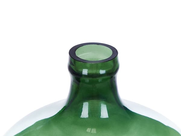 Vase Grøn Glas 39 cm Dekorativ Mundblæst Oval Glasvase Gennemsigtig Stor Gulvvase Design Bordpynt til Vindueskarm Pynteting Blomstervase