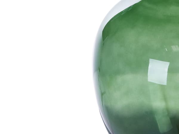 Vase Grøn Glas 39 cm Dekorativ Mundblæst Oval Glasvase Gennemsigtig Stor Gulvvase Design Bordpynt til Vindueskarm Pynteting Blomstervase