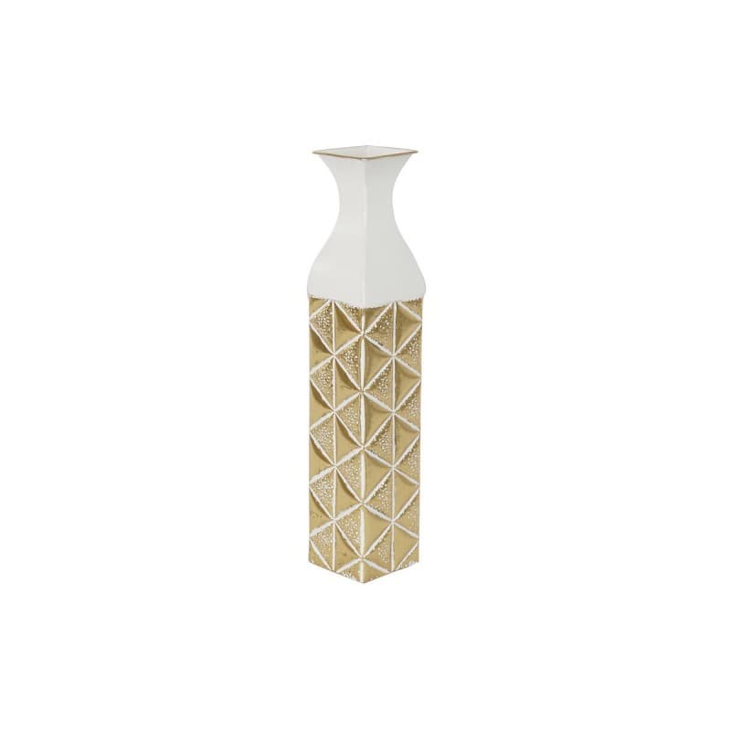 Vas DKD Home Decor Gyllene Metall Vit Järn (11 x 11 x 56,8 cm)