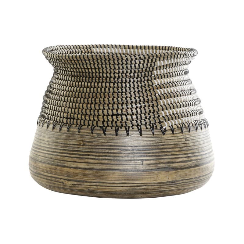 Vas DKD Home Decor Svart Brun Kolonial Bambu Fibrer (39 x 39 x 29 cm)