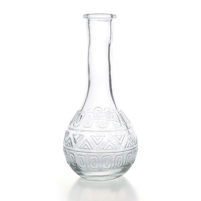 Vintage glasvas med reliefer - 7,5 x 15,8 cm