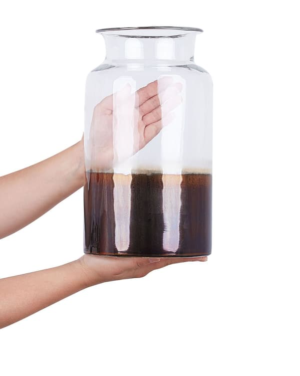Vase Flerfarvet Iriserende Glas 27 x 15 cm Dekorativ Stor Rund Cylindrisk Mundblæst Blomstervase Bordpynt til Stue Soveværelse Tilbehør