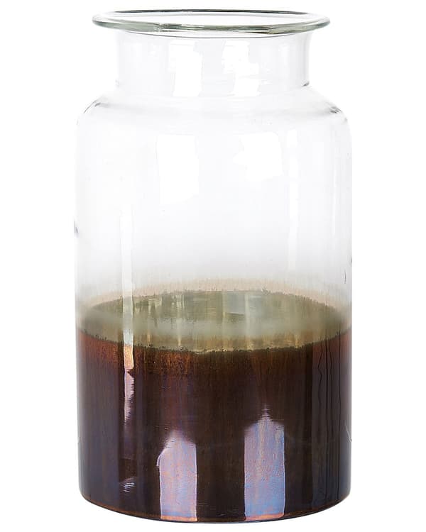 Vase Flerfarvet Iriserende Glas 27 x 15 cm Dekorativ Stor Rund Cylindrisk Mundblæst Blomstervase Bordpynt til Stue Soveværelse Tilbehør