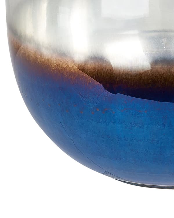 Vase Flerfarvet Iriserende Glas 34 x 25 cm Dekorativ Lille Rund Kolbe Mundblæst Blomstervase Bordpynt Opbevaring til Stue Soveværelse Tilbehør