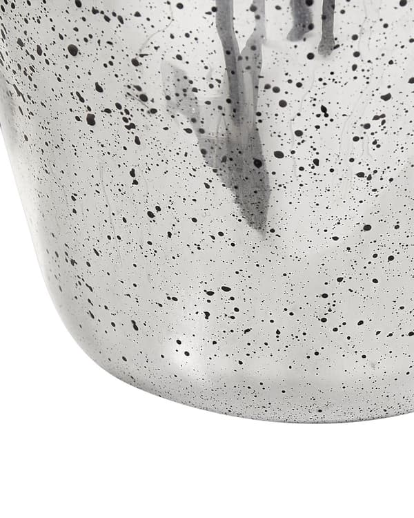 Vase Sølv og Glas 40 x 25 cm Dekorativ Stor Gulv Mundblæst Blomstervase Bordpynt Opbevaring til Stue Soveværelse Entré Tilbehør Indretning