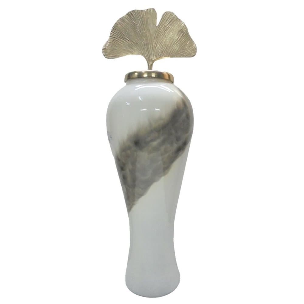 Vas DKD Home Decor Aluminium Dvobarvna Järn Orientalisk Löv av en växt (29 x 29 x 102 cm)
