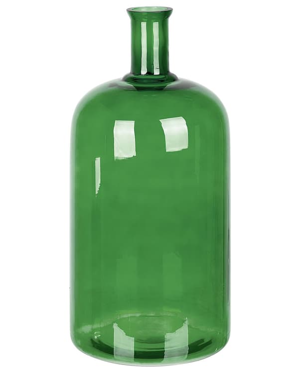 Blomvas Smaragdgrön Glas 45 cm Handgjord Dekorativ Flaskform Bordsskiva Heminredning Modern design