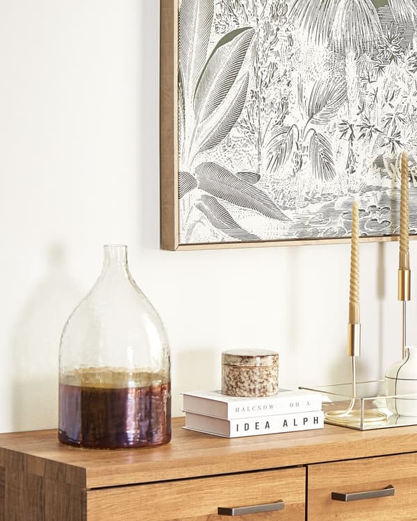 Blomvas Iriserande Glas 36 cm Handgjord Heminredning Modern design