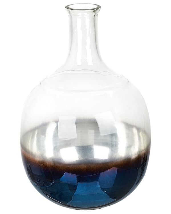 Blomvas Iriserande Flerfärgad Glas 34 cm Handgjord Heminredning Modern design