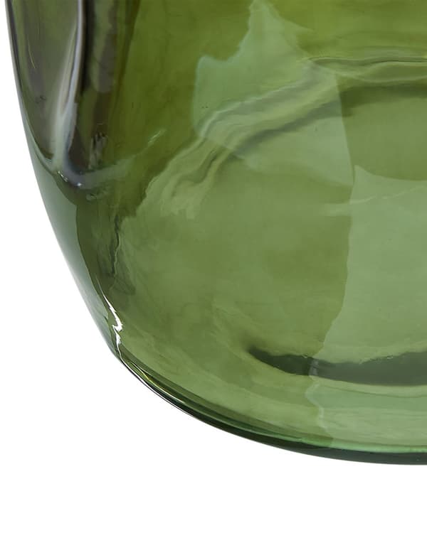 Blomvas Olivgrön Glas 35 cm Handgjord Dekorativ Med smal hals Heminredning Modern design