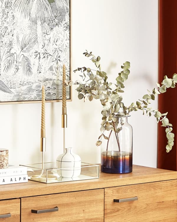 Blomvas Iriserande Glas 27 cm Handgjord Heminredning Modern design