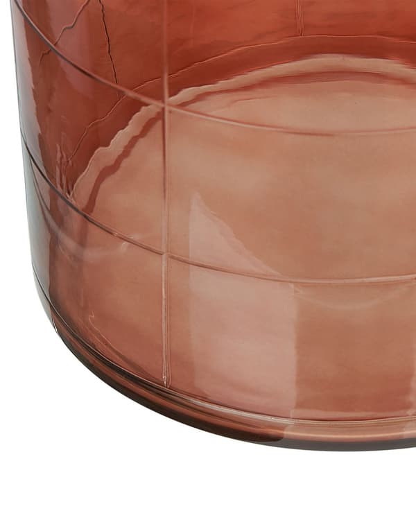 Vase Gylden Brun Glas 35 cm Dekorativ Håndlavet Stor Flot Gennemsigtig Glasvase til Stuen Blomster Opbevaring Cylinderformet Moderne Design