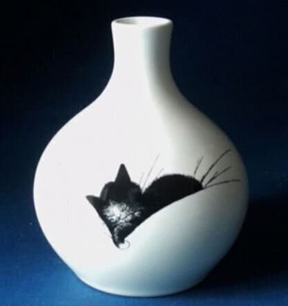 Vas keramik: Katt - Dubout 'Gros Dodo' (One Flower) 10 cm