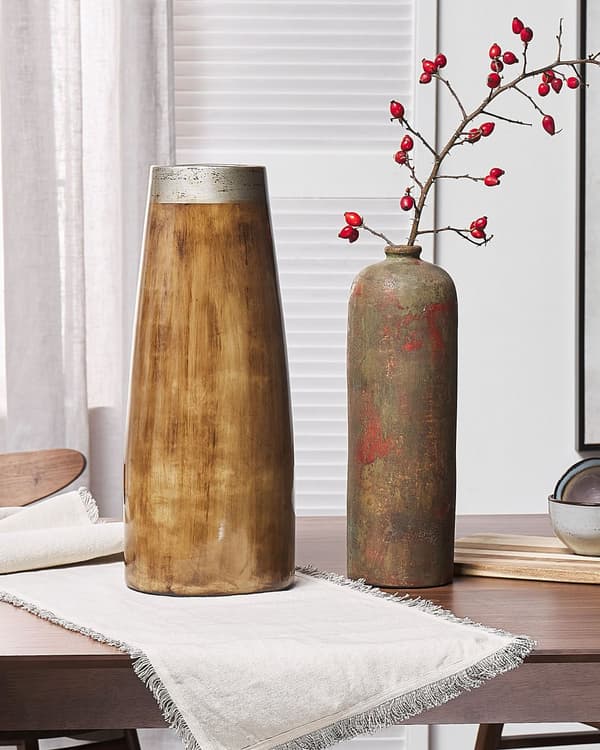 Dekorativ Vase Mørkt Tre Terracotta Elegant
