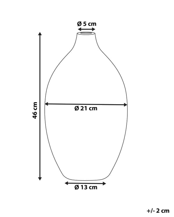 Dekorativ vase Hvit Svart Terrakotta 46 cm Høyglans Håndlaget Moderne design Tilbehør Dekorasjon