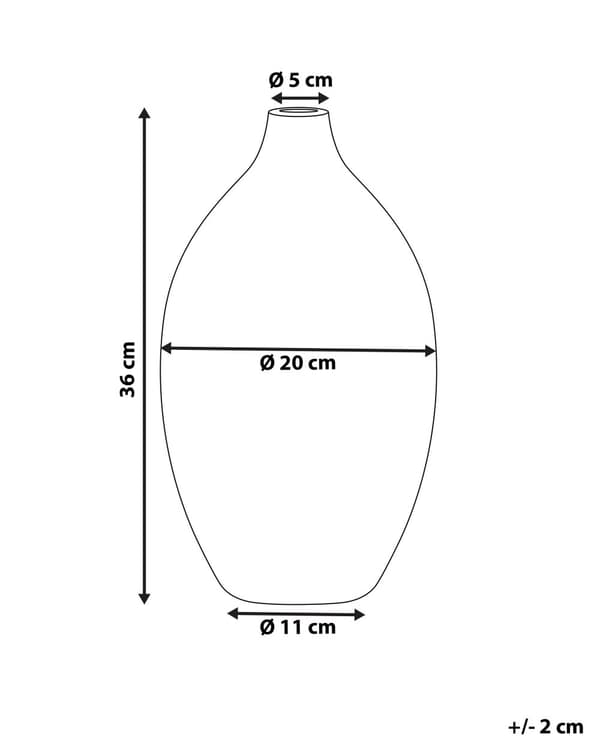 Dekorativ vase Hvit Svart Terrakotta 36 cm Høyglans Håndlaget Moderne design Tilbehør Dekorasjon