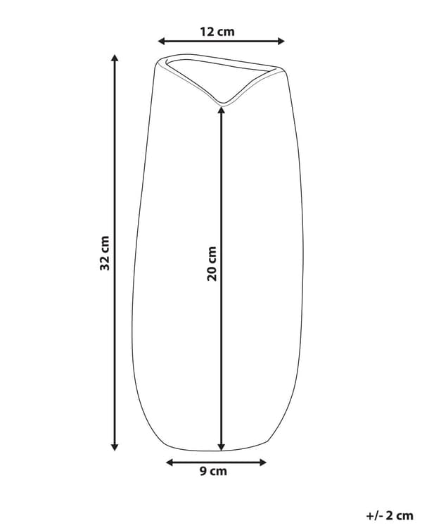 Vase Svart Steintøy 32 cm Blomstervase Dekorasjon Tilbehør Moderne design Glamour