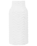Miniatyrbilde 1 av 5: Blomstervase Hvit Steintøy Blank Riflet Moderne Glamorøs