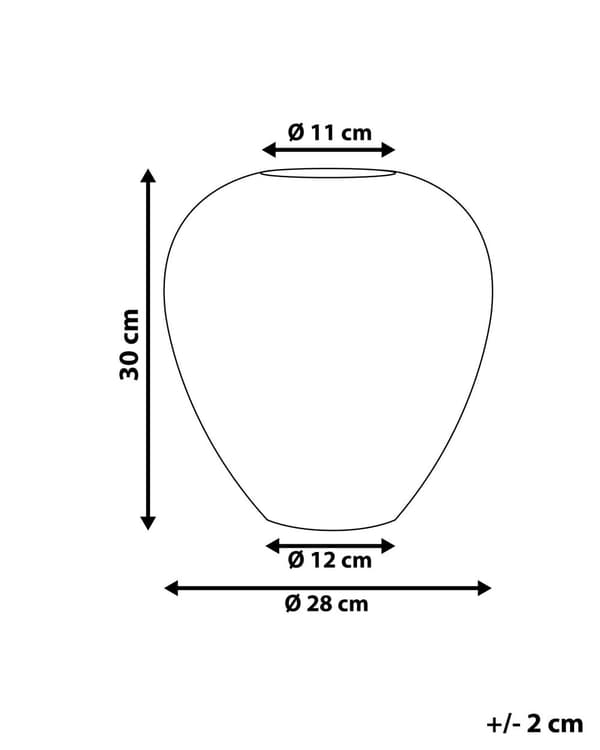 Dekorativ Vase Gullblå Terrakottavase 33 cm Oval Antikvitetslook
