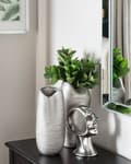 Miniatyrbilde 4 av 6: Vase Sølv Steintøy 32 cm Blomstervase Dekorasjon Tilbehør Moderne design Glamour