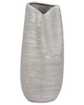 Miniatyrbilde 1 av 6: Vase Sølv Steintøy 32 cm Blomstervase Dekorasjon Tilbehør Moderne design Glamour