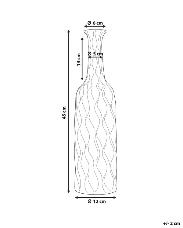 Blomstervase Sølv Steintøy 45 cm Flaskeform Moderne og glamorøs stil Dekorasjon