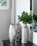 Miniatyrbilde 4 av 7: Blomstervase Sølv Steintøy 45 cm Flaskeform Moderne og glamorøs stil Dekorasjon