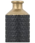 Miniatyrbilde 6 av 8: Dekorativ vase Svart Gull Steintøy 39 cm Flaskeformet Geometrisk mønster Moderne design Dekorasjon Tilbehør Bordvase